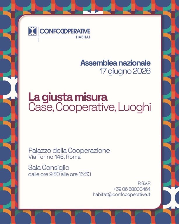 Assemblea nazionale 2026: a Roma il futuro dell'abitare cooperativo e delle cooperative di comunità