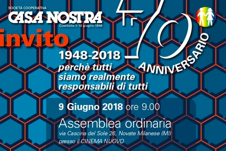 La Cooperativa Casa Nostra festeggia 70 anni di attività